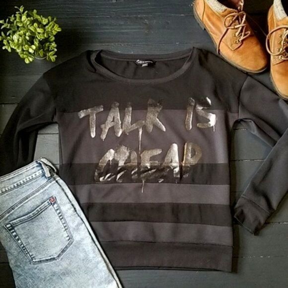 Rock and Republic Black Mesh Sweatshirt - Picture 1 of 8